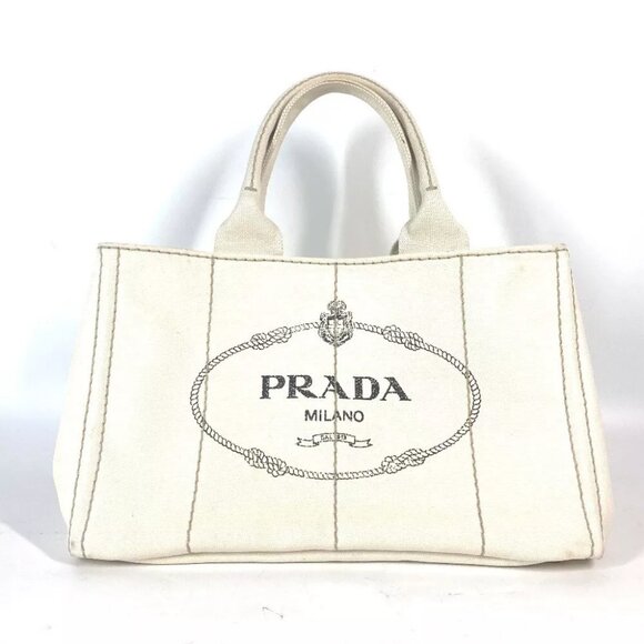 PRADA Logo Plate Canapa CANAPA Hand Bag - Picture 1 of 15